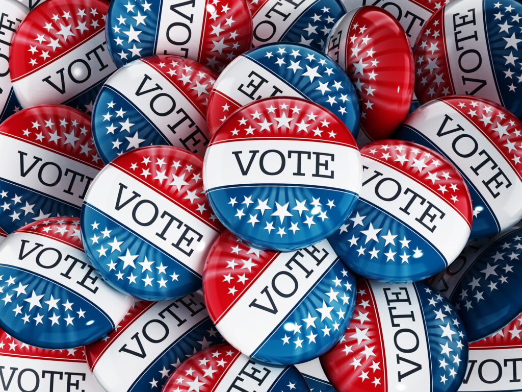 Vote buttons stack with red and blue colors - NFIB Vote buttons stack with red and blue colors