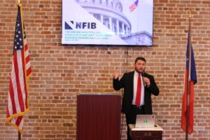 NFIB Principal Louis Bertolotti addresses attendees and provides a legislative update. - NFIB